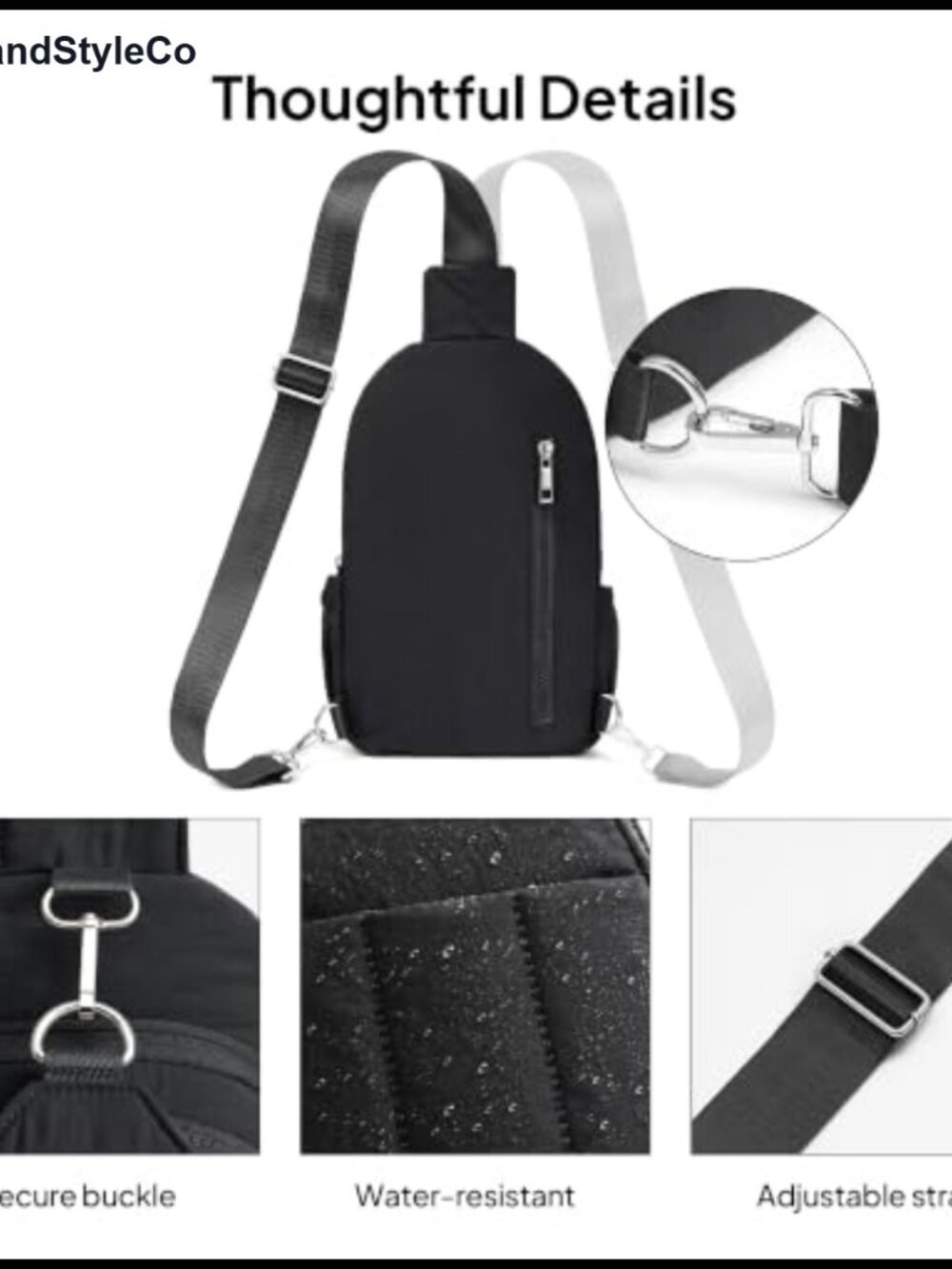 Anti-Theft Crossbody Sling Bag RFID Blocking Water-Resistant Puffer Purse - Picture 5 of 6
